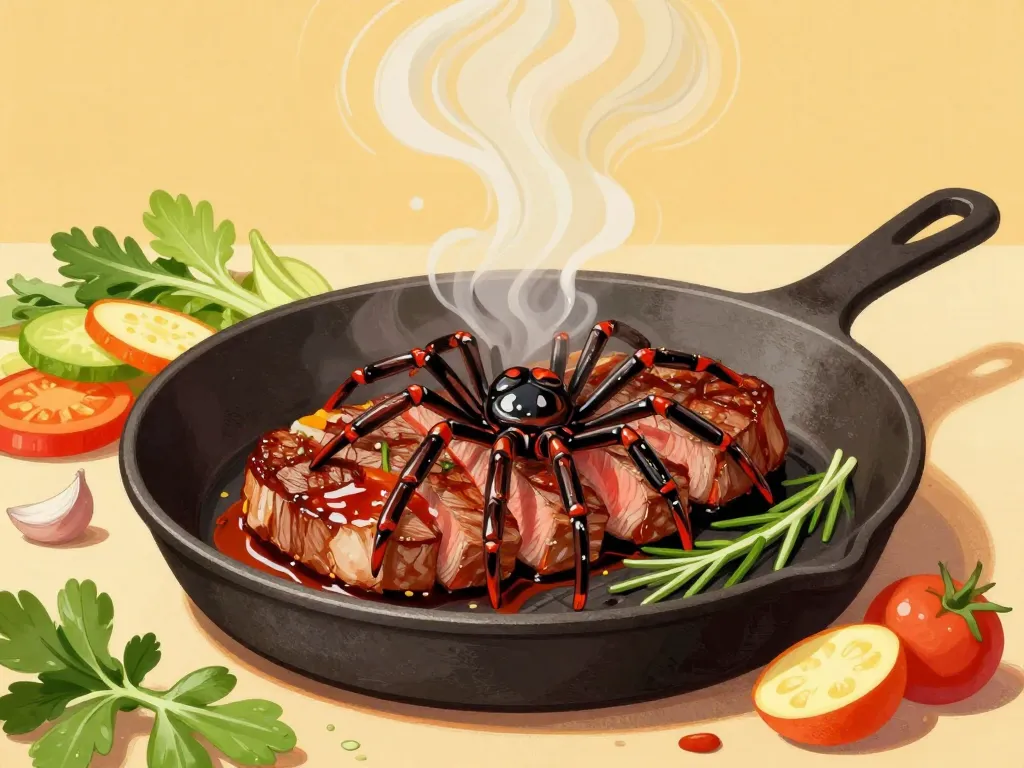 araignée couteau tranches grillées poêle