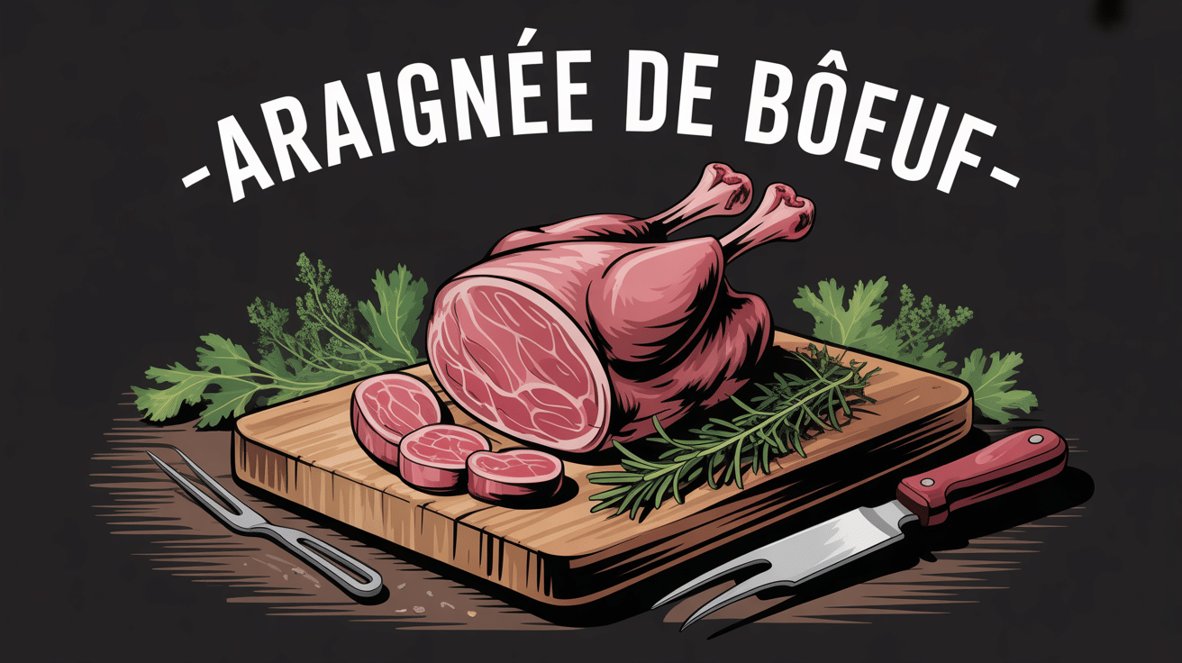 araignée couteau pièce de boeuf sur planche