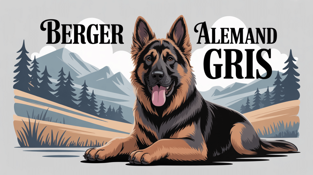 chien berger allemand gris loup élégant