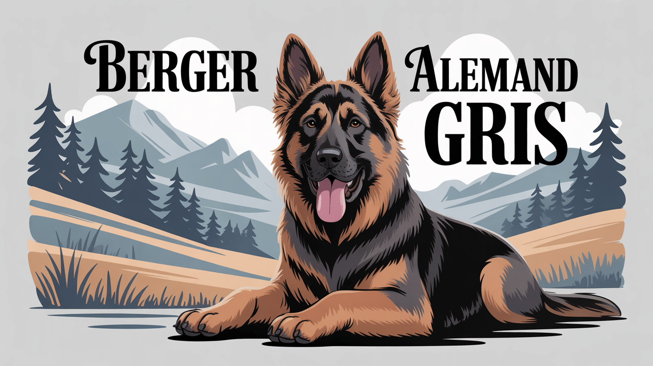 chien berger allemand gris loup élégant