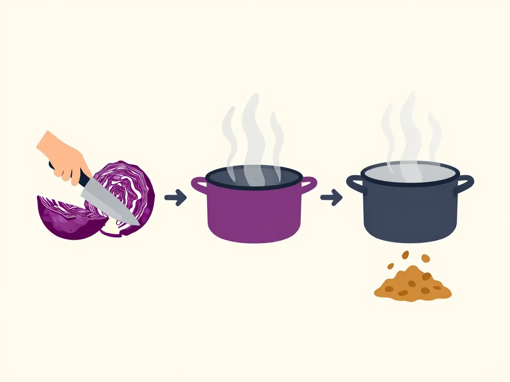 chou rouge chien étapes cuisson ration