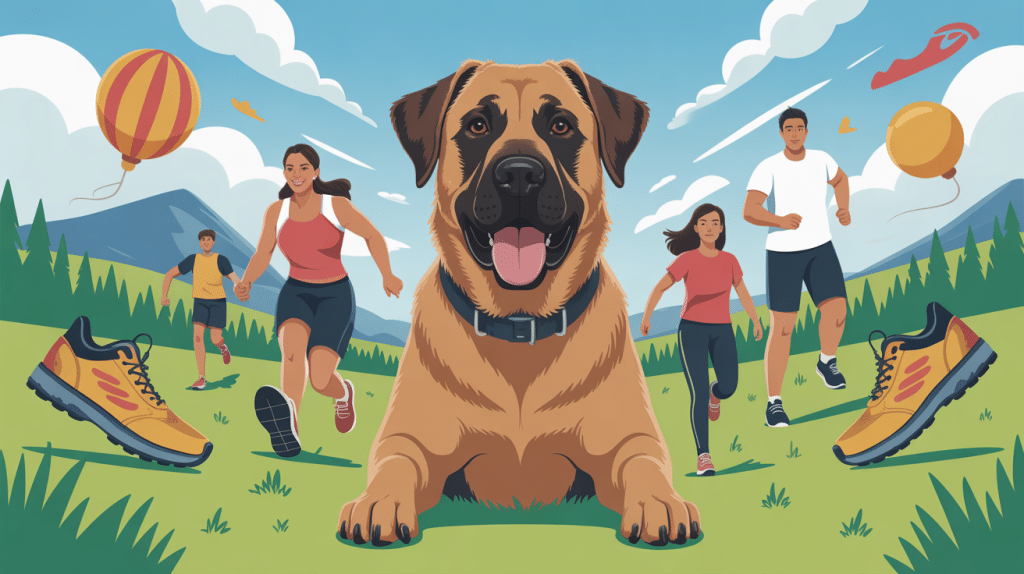 croisé labrador malinois illustration famille sportive
