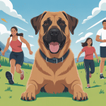 croisé labrador malinois illustration famille sportive