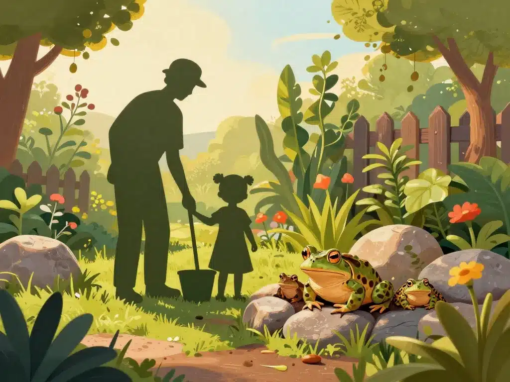 scène jardin cohabitation harmonie crapaud crotte de crapaud