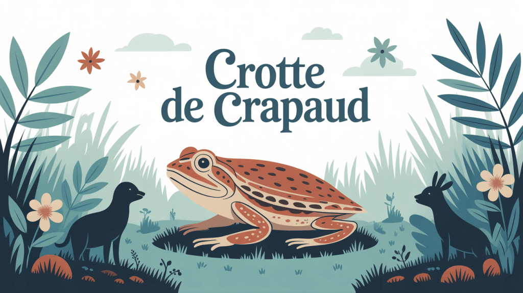 illustration crapaud sur feuille ambiance mystérieuse crotte de crapaud