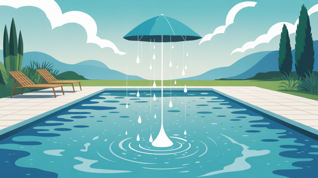gestion de l'eau de pluie pour piscine illustration