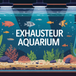 Exhausteur aquarium avec crevettes plantes et mousse