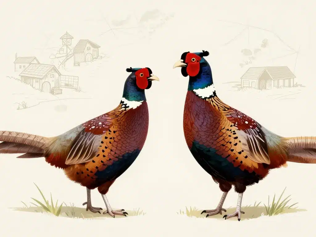 faisan noir et faisan commun comparaison