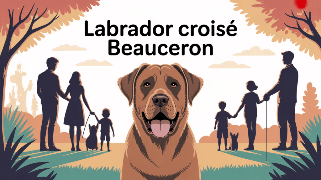labrador croisé beauceron dans jardin familial