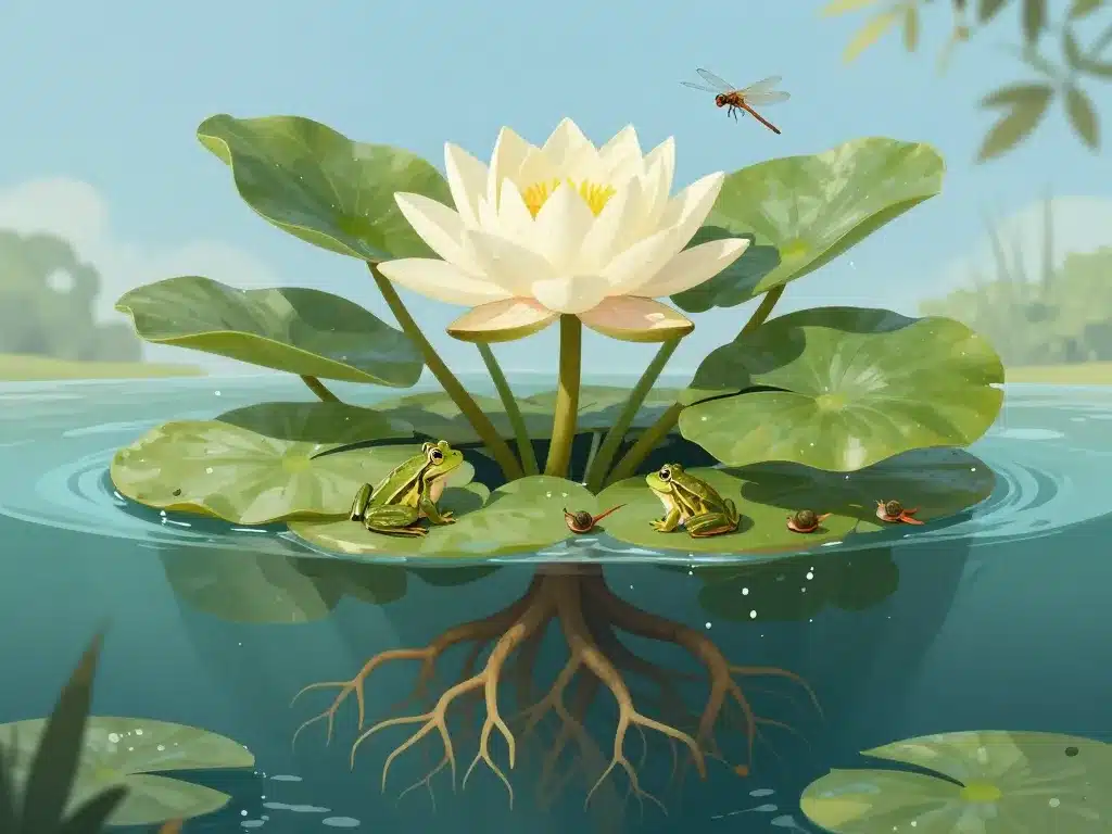 coupe nenuphar animal ecosystème scientifique