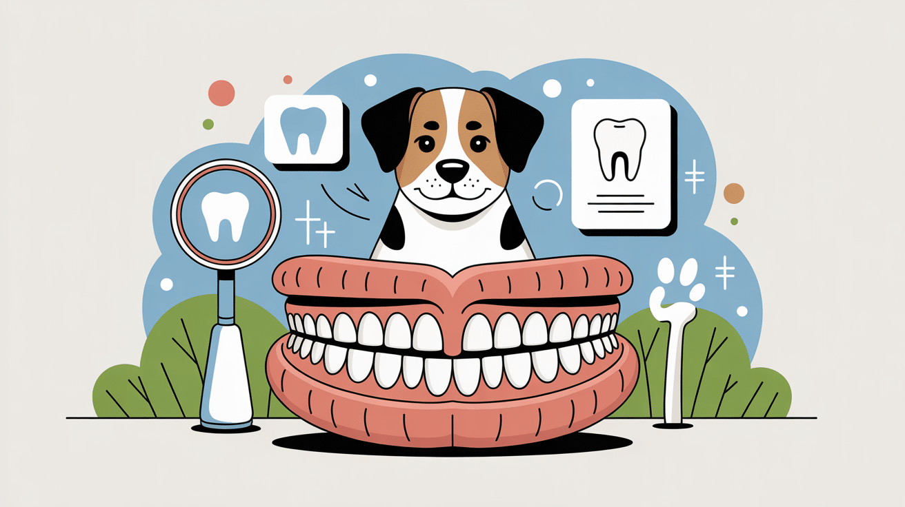illustration os de seiche chien santé dents vigilance