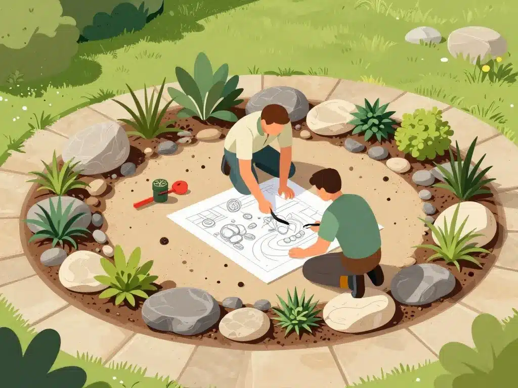 preparation rocaille en pierre emplacement et choix pierres