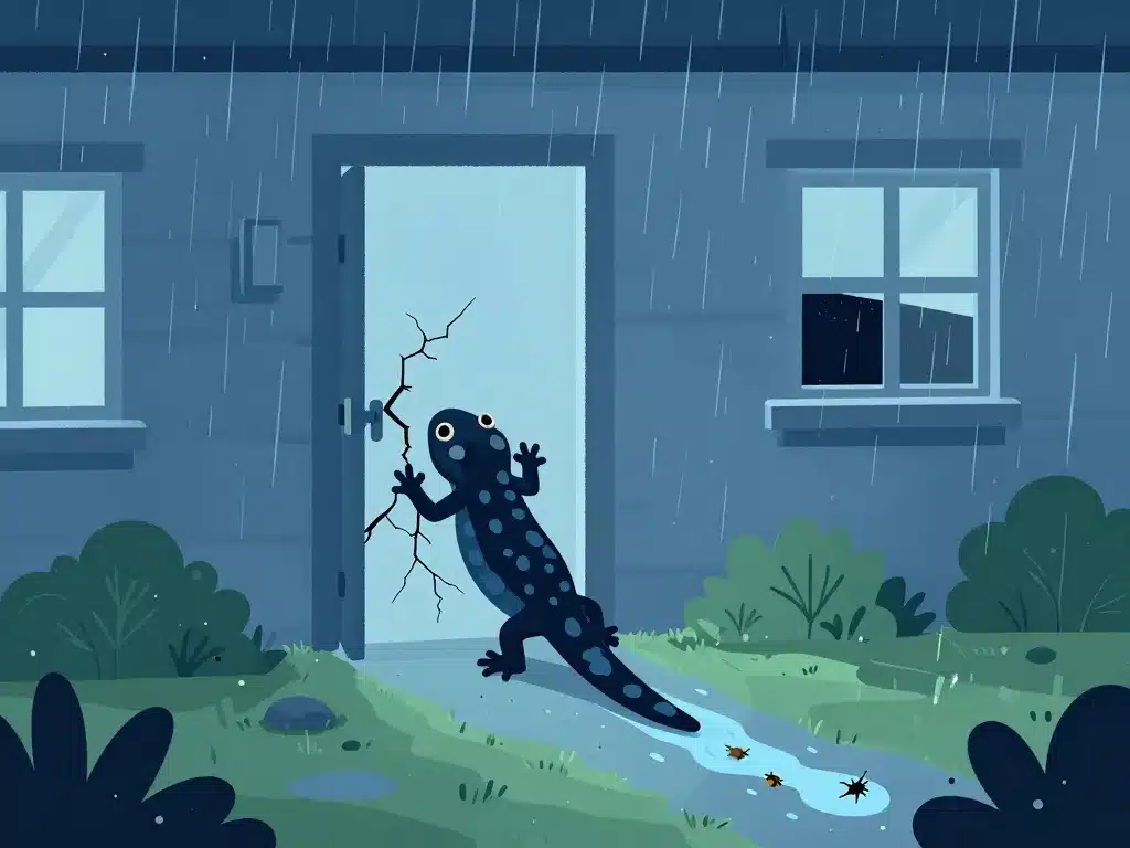 salamandre dans la maison raisons d'intrusion illustration