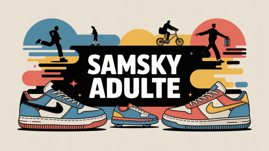 Visuel stylisé Samsky adulte baskets et équipement mobilité urbaine