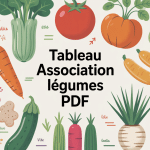 tableau association légumes potager pdf en illustration conviviale