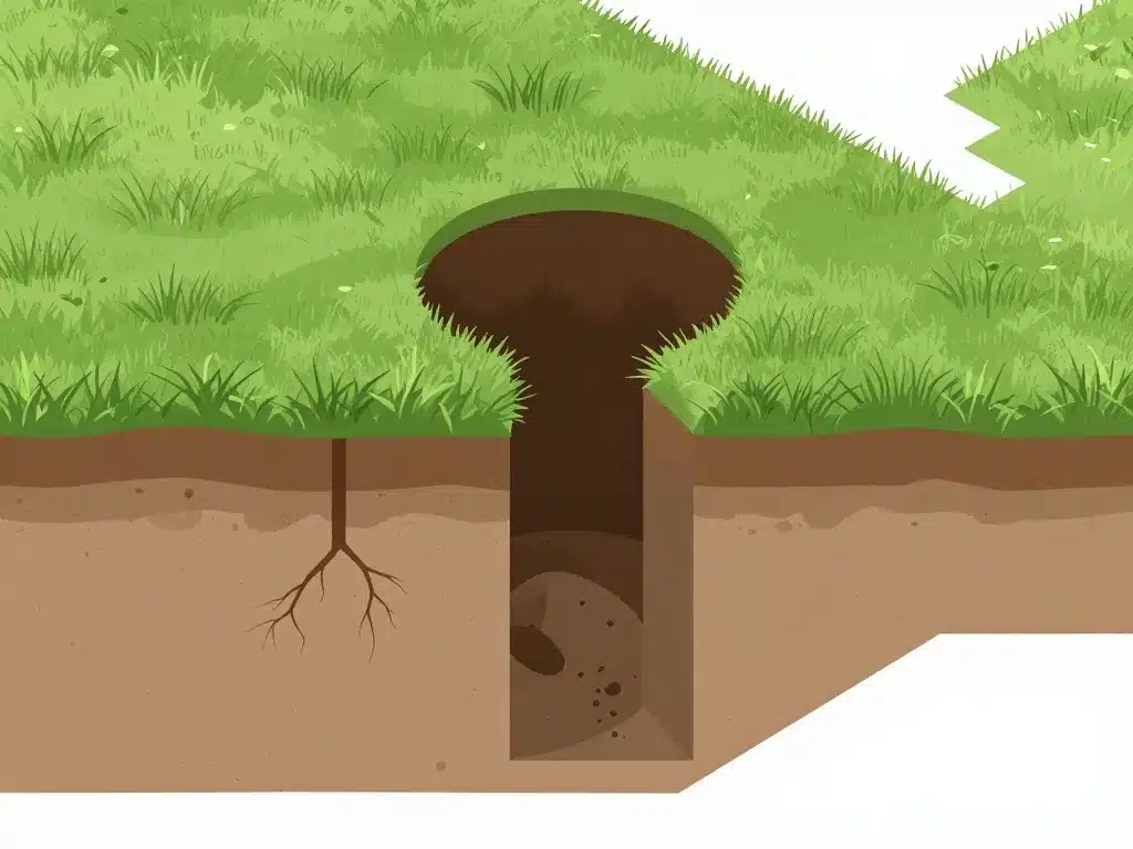 diagramme trou dans le jardin sans monticule diagnostic causes