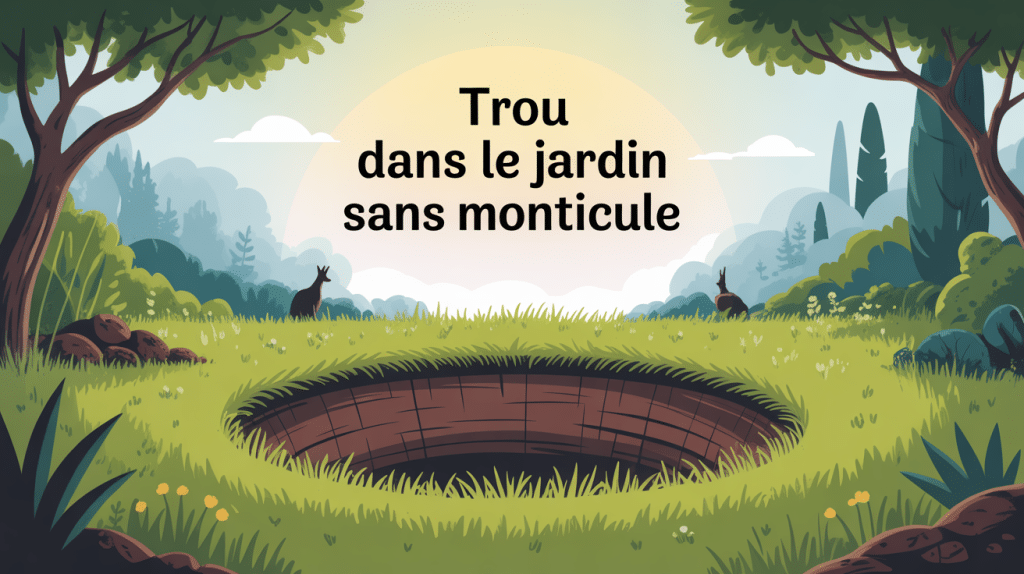 illustration trou dans le jardin sans monticule ambiance naturelle