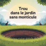 illustration trou dans le jardin sans monticule ambiance naturelle