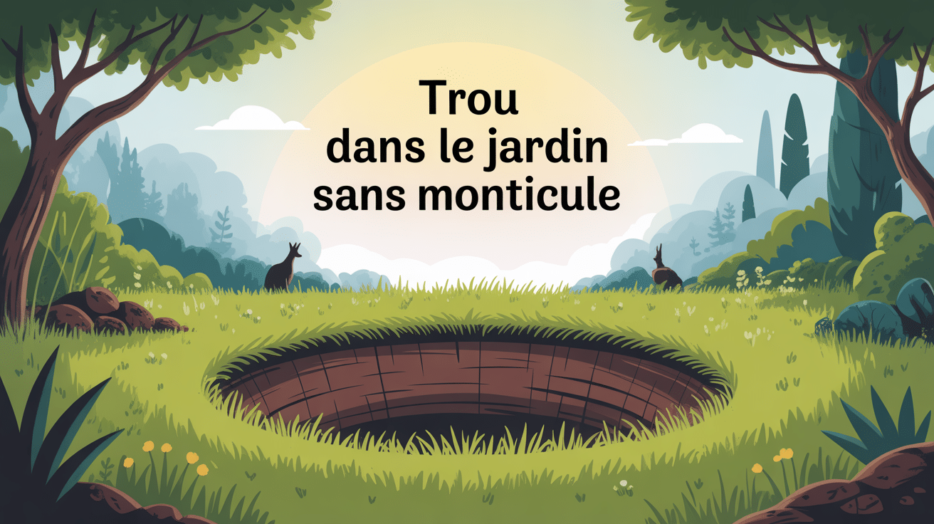 illustration trou dans le jardin sans monticule ambiance naturelle