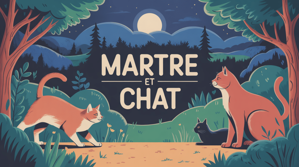 une martre peut-elle tuer un chat illustration cohabitation jardin de nuit