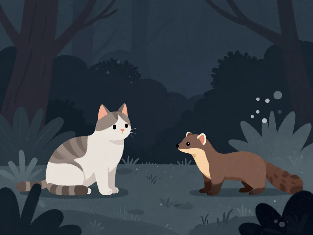 une martre peut-elle tuer un chat interaction comportement illustration