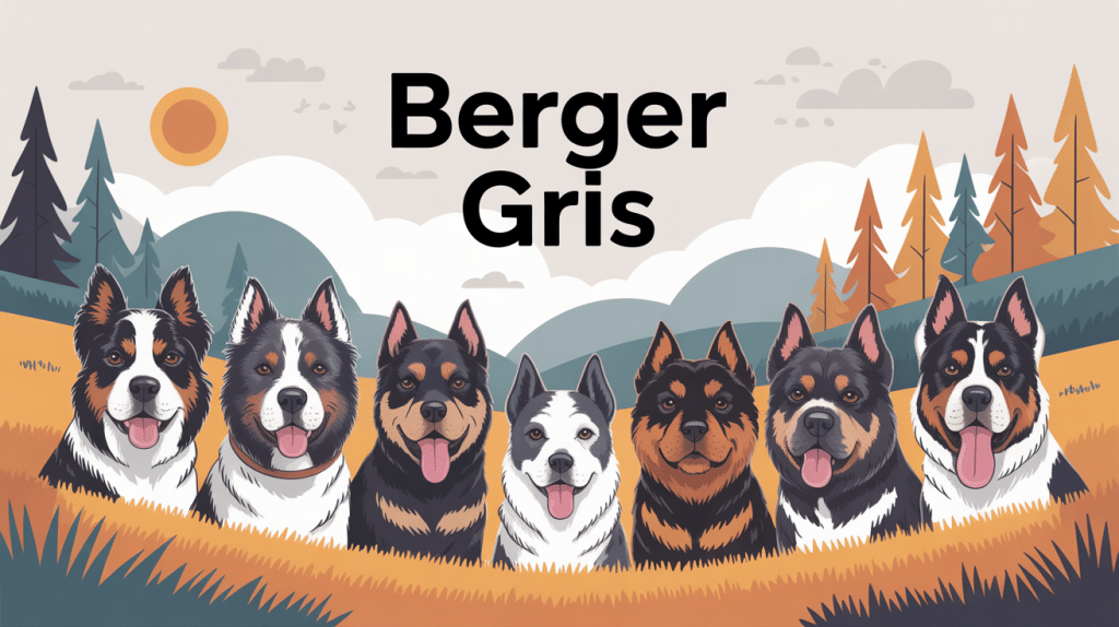Différentes races de berger gris réunies