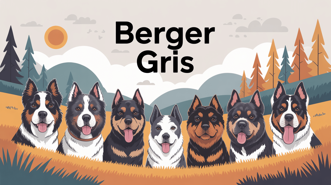 Différentes races de berger gris réunies