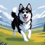 borsky dog croisé border collie husky illustration