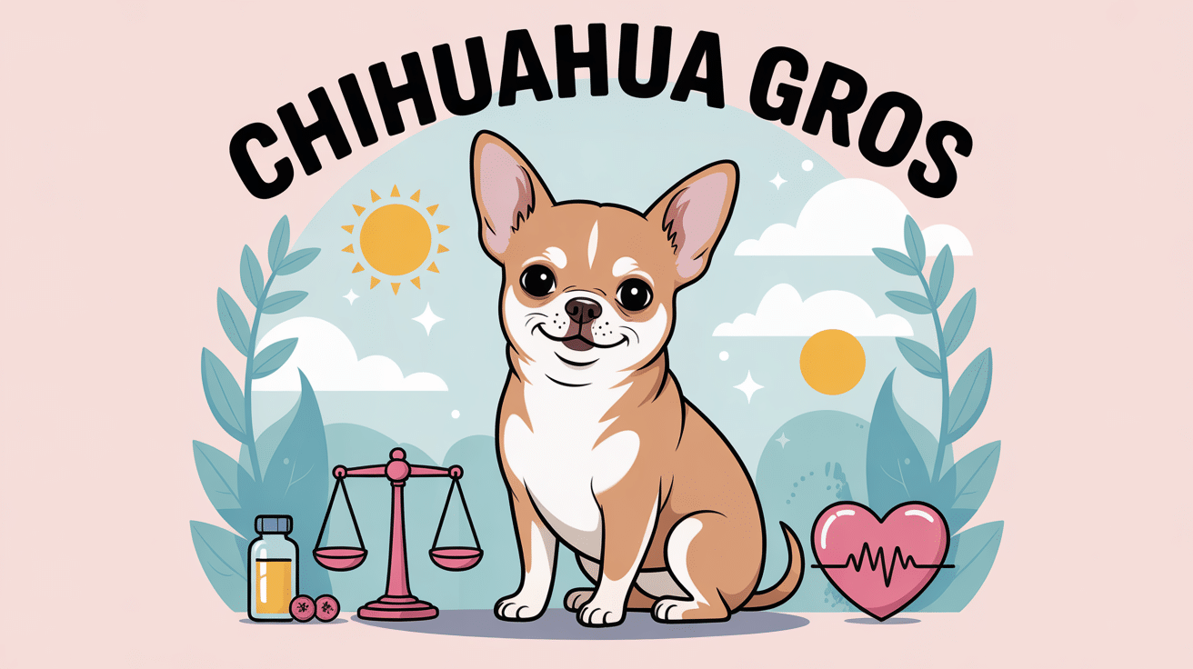 chihuahua gros assis illustration santé pastel