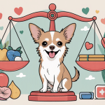 illustration chihuahua obese balance santé