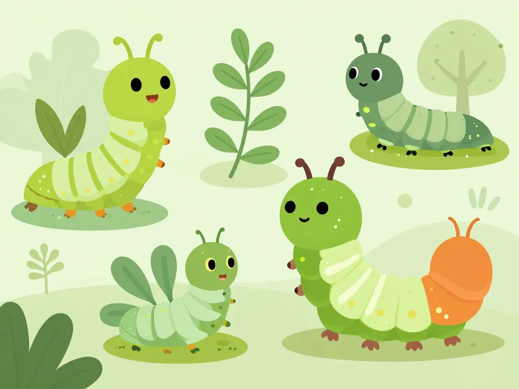 différentes grosses chenilles sur plantes françaises