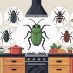 illustration insecte ressemblant au cafard en cuisine