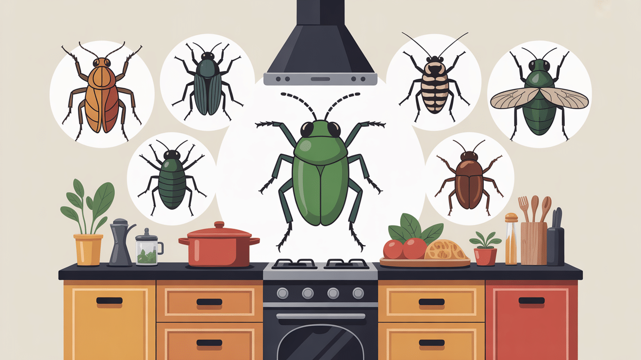 illustration insecte ressemblant au cafard en cuisine