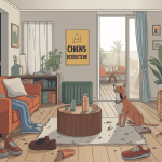 jusqu'à quel âge un chien détruit illustration salon chaos
