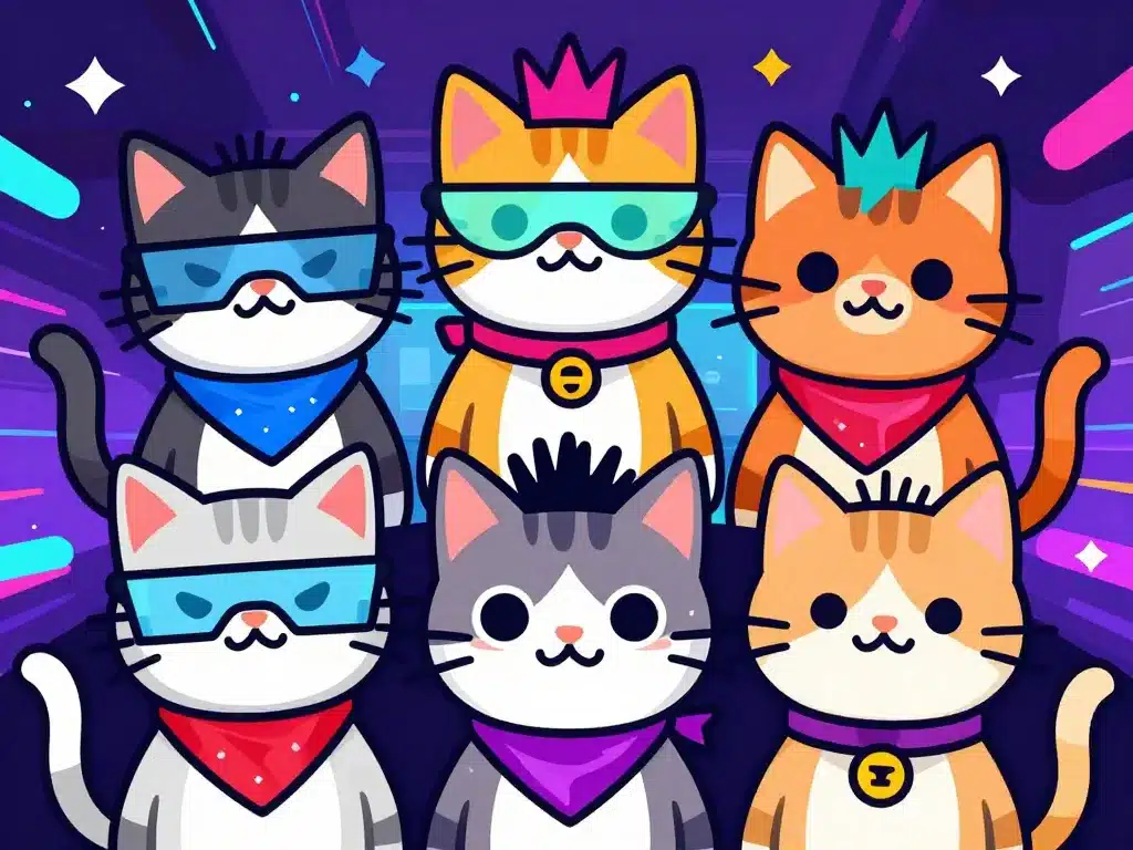 Chats stylisés punk Ora Punk Cat ambiance Web3