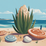 illustration passe pierre plante jeu pêche