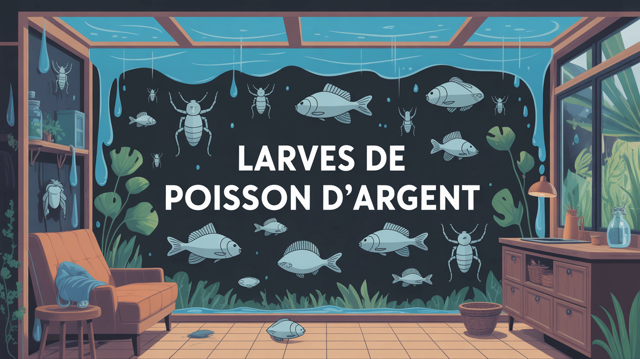 poisson d'argent larve dans maison illustration