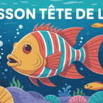 Poisson tete de lion nageoires rayures ambiance méditerranéenne