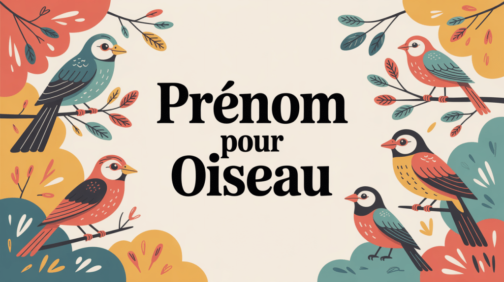 Prénoms pour oiseaux illustration colorée
