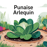 punaise arlequin nuisible ou pas en gros plan sur une feuille de chou