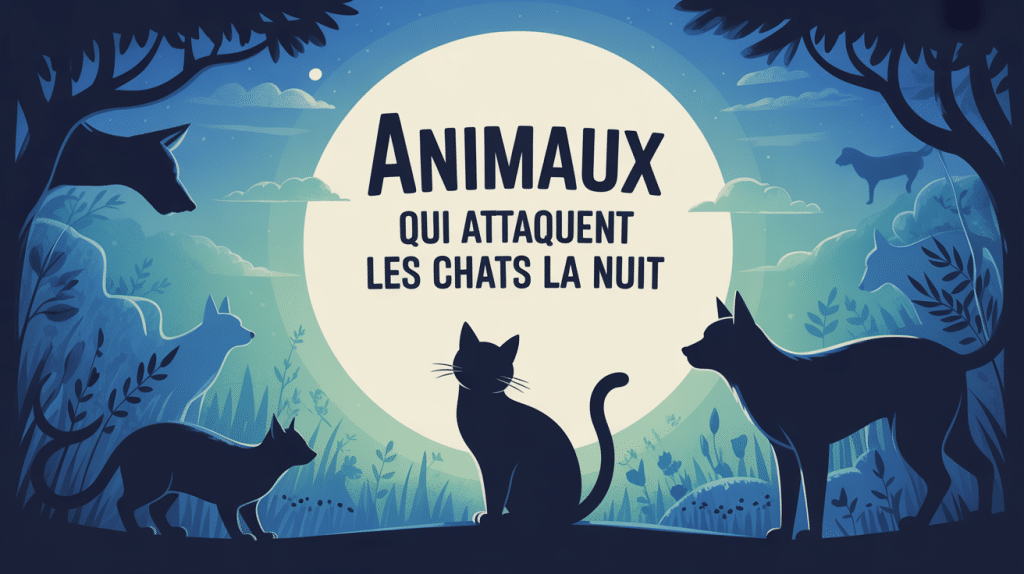 quel animal peut attaquer un chat la nuit, illustration chat surveillé par animaux dans jardin