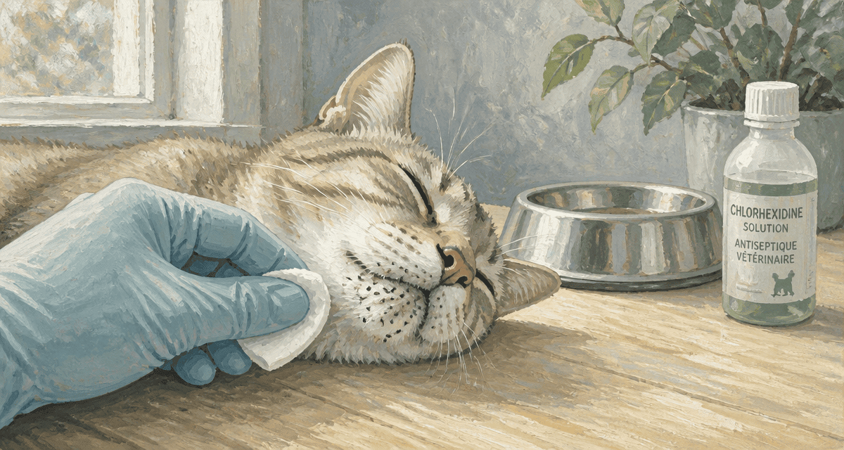 acné du chat nettoyage menton points noirs