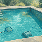 algue moutarde piscine fond jaune