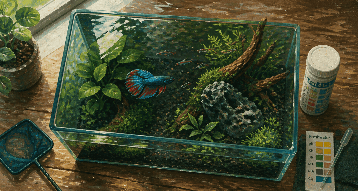 aquarium petit poisson 20 litres betta et micro-rasboras
