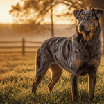 arlequin beauceron debout robe grise et noire