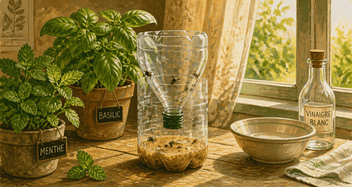 attraper les mouches piège naturel sur table