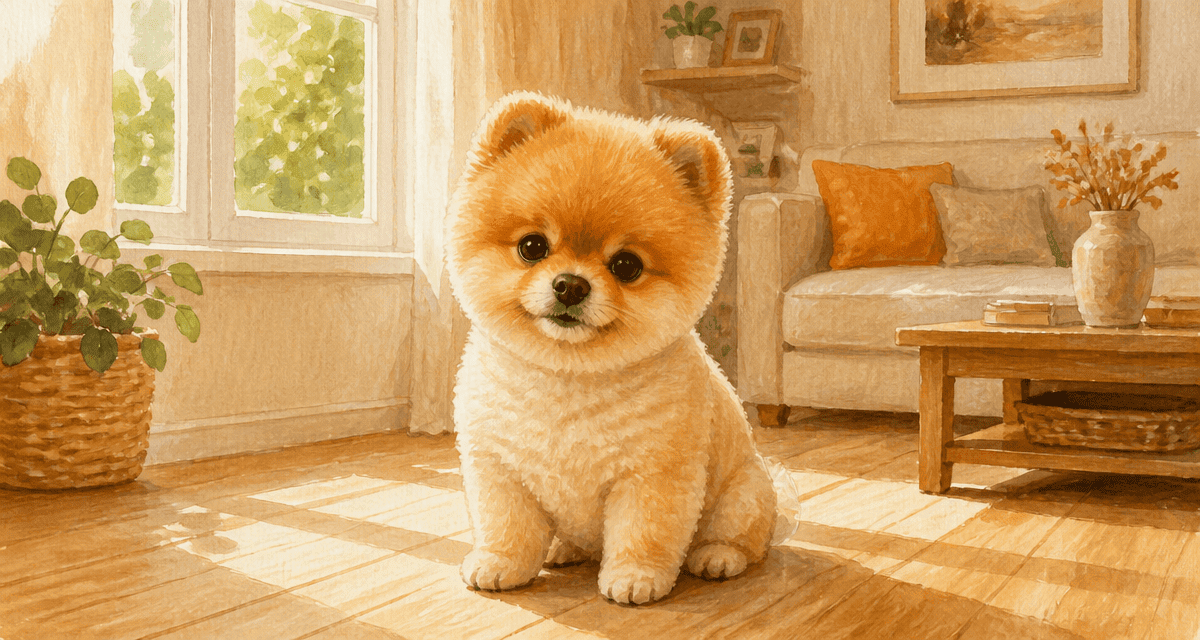 boo spitz nain coupe nounours sur parquet