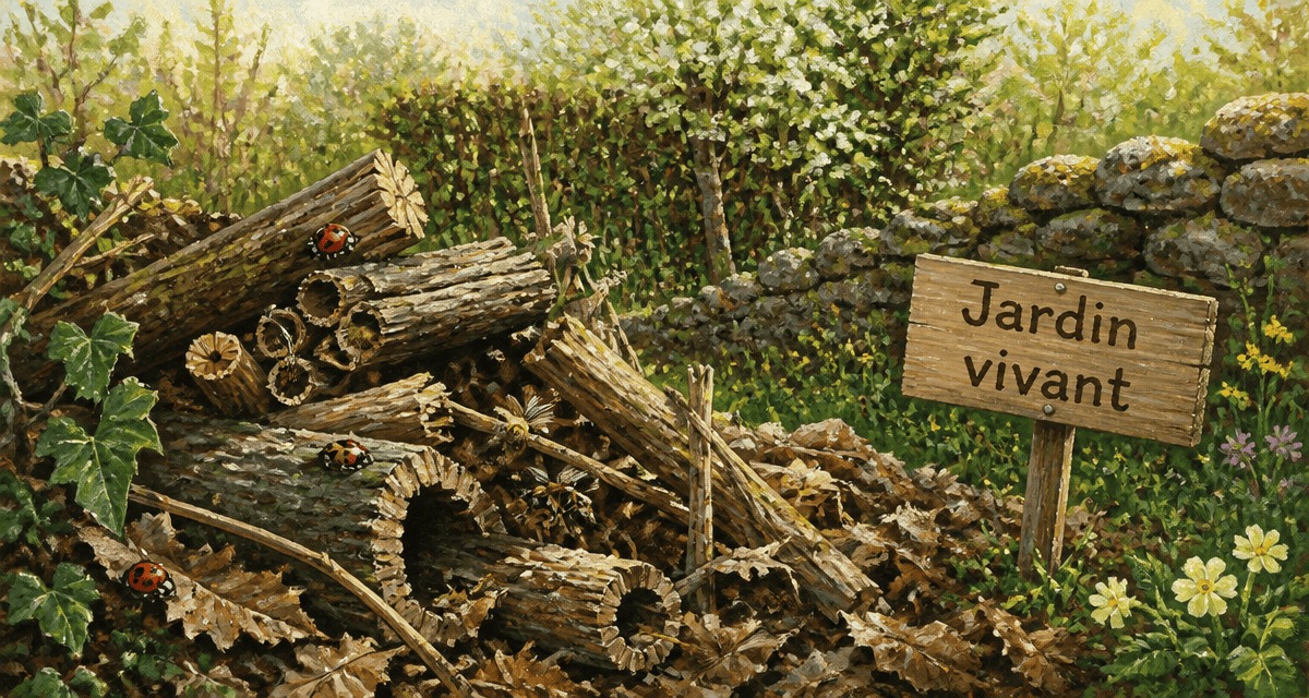 hôtel à insectes inconvénients tas de bois mort et insectes jardin vivant