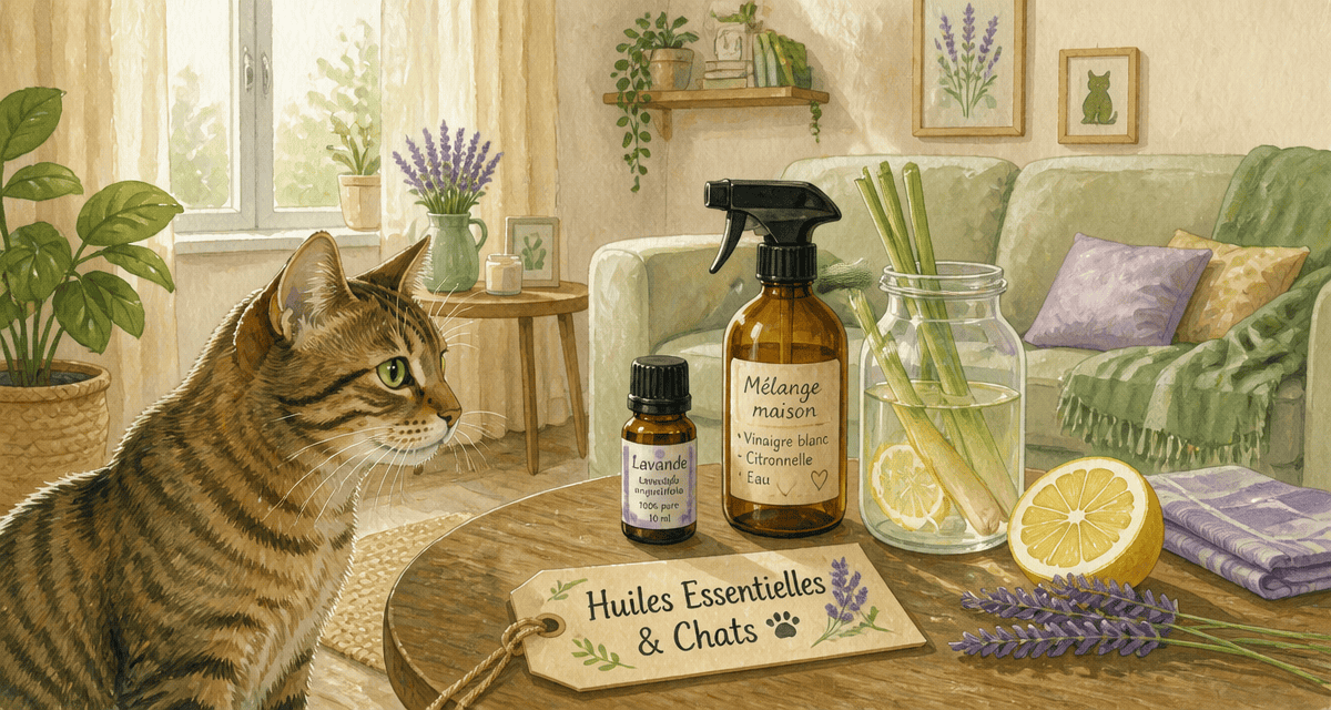 Chat et huile essentielle contre pipi marquage