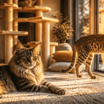 Le plus gros chat au monde Savannah et Maine Coon sur tapis